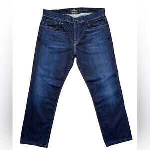7 For All Mankind The Straight in Chosen Medium Dark Washed Denim Jean Men 36x28